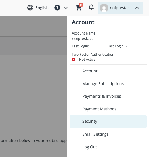 security page location in account menu
